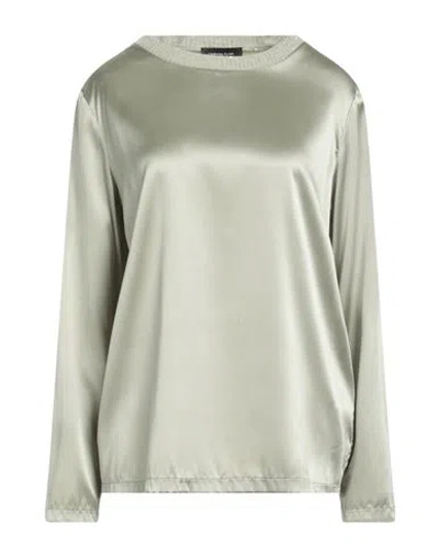 Fabiana Filippi Woman Top Sage Green Size 8 Silk, Elastane, Virgin Wool, Alpaca Wool, Polyester In Sage Green