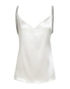 Fabiana Filippi Satin Top With Metallic Strap Detail In White