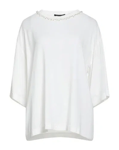 Fabiana Filippi Woman Top White Size 6 Viscose, Elastane, Nylon, Glass, Resin
