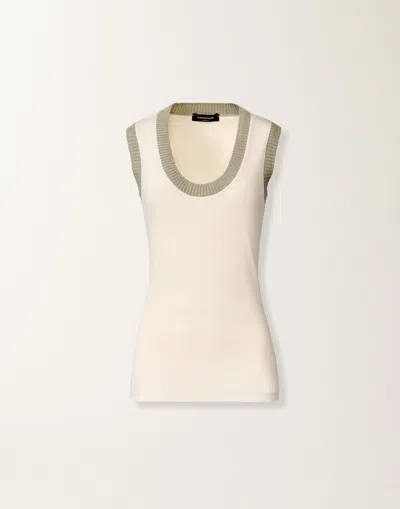 Fabiana Filippi Jersey Tank Top In Butter And Khaki In Neutral