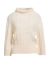 Fabiana Filippi Woman Turtleneck Beige Size 14 Merino Wool, Alpaca Wool, Textile Fibers, Mohair Wool In Neutral