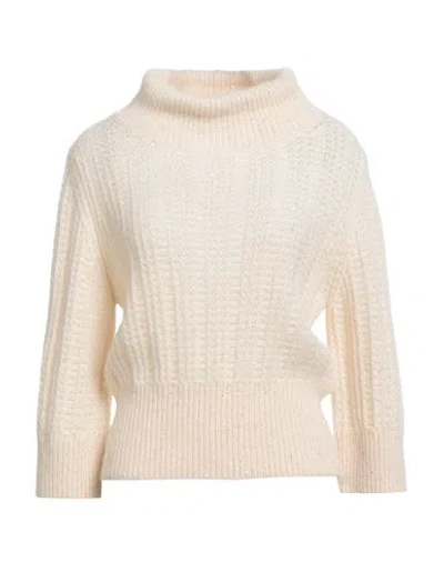 Fabiana Filippi Woman Turtleneck Beige Size 14 Merino Wool, Alpaca Wool, Textile Fibers, Mohair Wool In Neutral