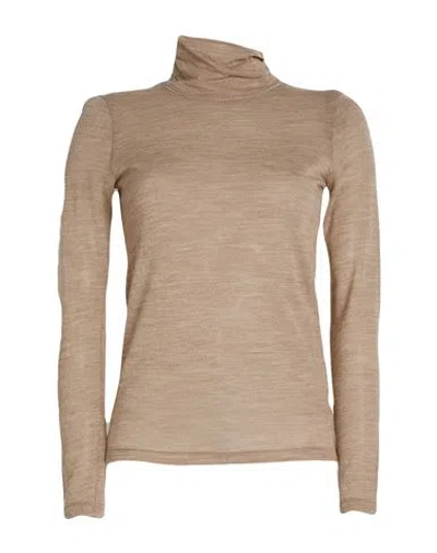 Fabiana Filippi Woman Turtleneck Beige Size 4 Wool, Polyamide In Brown