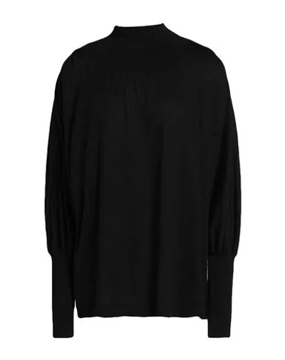 Fabiana Filippi Woman Turtleneck Black Size 10 Cashmere, Silk