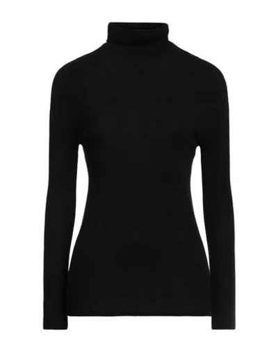 Fabiana Filippi Woman Turtleneck Black Size 12 Virgin Wool, Silk, Cashmere