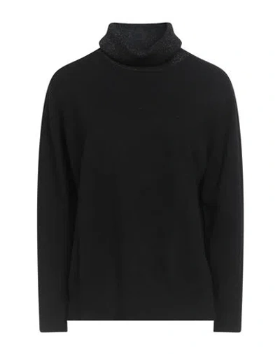 Fabiana Filippi Woman Turtleneck Black Size 4 Virgin Wool, Silk, Cashmere