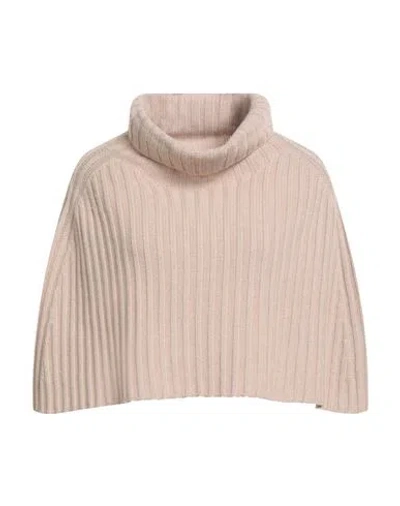 Fabiana Filippi Woman Turtleneck Blush Size L Virgin Wool, Silk, Cashmere In Pink
