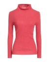 Fabiana Filippi Woman Turtleneck Brick Size 4 Virgin Wool, Silk, Cashmere In Red