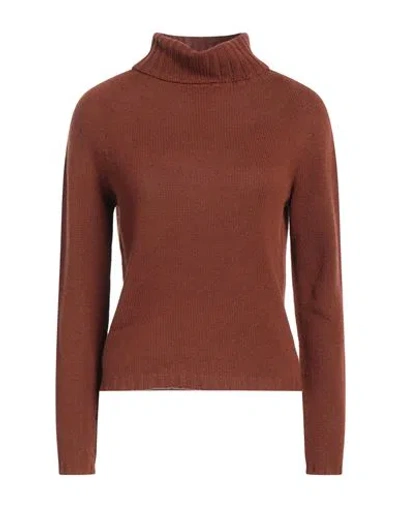 Fabiana Filippi Woman Turtleneck Brown Size 14 Cashmere