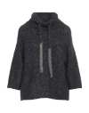 Fabiana Filippi Woman Turtleneck Charcoal Size 10 Alpaca Wool, Virgin Wool, Polyamide, Silk, Cashmer