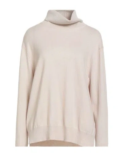 Fabiana Filippi Woman Turtleneck Cream Size 10 Virgin Wool, Silk, Cashmere In Neutral