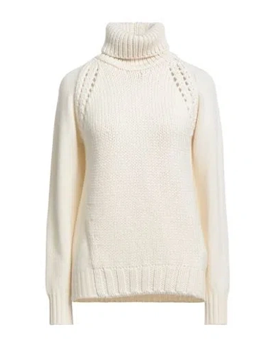 Fabiana Filippi Woman Turtleneck Cream Size 8 Virgin Wool, Silk, Cashmere In Neutral