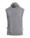 Fabiana Filippi Woman Turtleneck Grey Size M Merino Wool In Gray