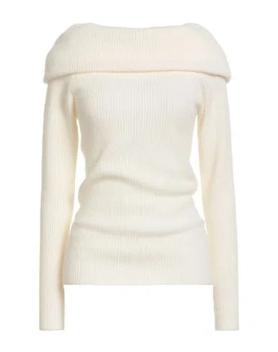 Fabiana Filippi Woman Turtleneck Ivory Size 10 Virgin Wool, Mohair Wool, Polyamide, Wool, Silk In White
