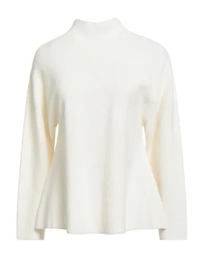 Fabiana Filippi Woman Turtleneck Ivory Size 12 Virgin Wool, Silk, Cashmere In White