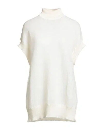 Fabiana Filippi Woman Turtleneck Ivory Size 6 Mohair Wool, Alpaca Wool, Polyamide In White