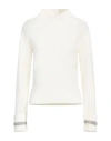 Fabiana Filippi Woman Turtleneck Ivory Size 8 Virgin Wool, Silk, Cashmere In White
