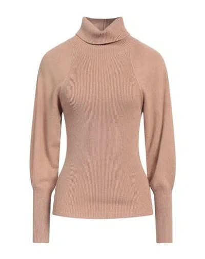 Fabiana Filippi Woman Turtleneck Khaki Size 12 Cashmere In Beige
