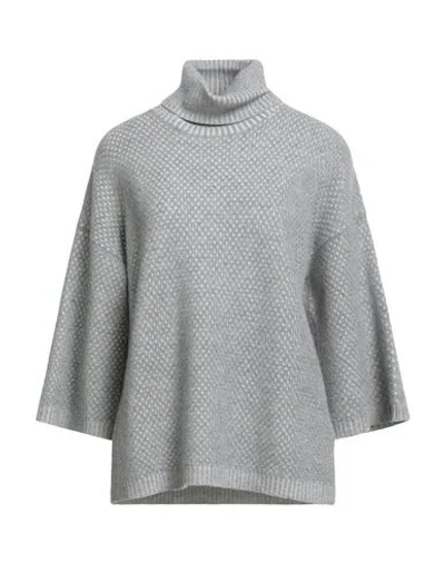 Fabiana Filippi Woman Turtleneck Light Grey Size 8 Virgin Wool, Silk, Cashmere In Gray
