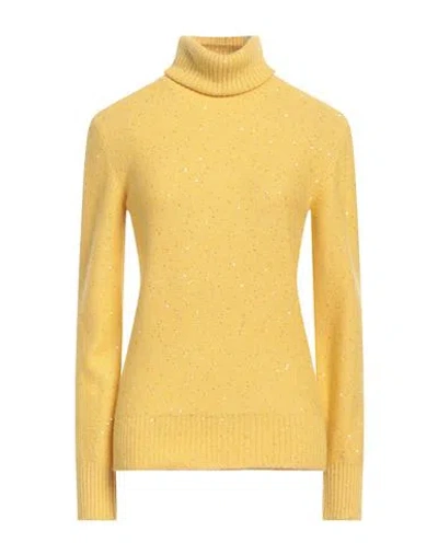 Fabiana Filippi Woman Turtleneck Marigold Size 4 Virgin Wool, Silk, Cashmere, Alpaca Wool, Polyester