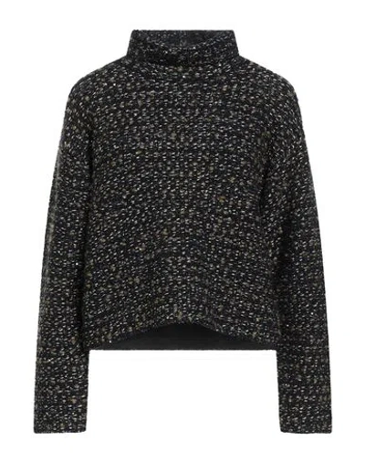 Fabiana Filippi Woman Turtleneck Midnight Blue Size 8 Synthetic Fibers, Virgin Wool, Mohair Wool, Wo In Black
