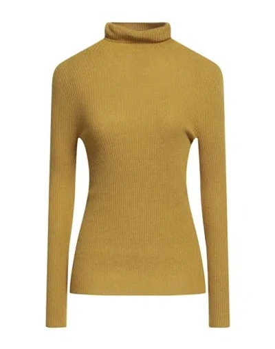 Fabiana Filippi Woman Turtleneck Mustard Size 10 Merino Wool, Silk, Cashmere In Yellow