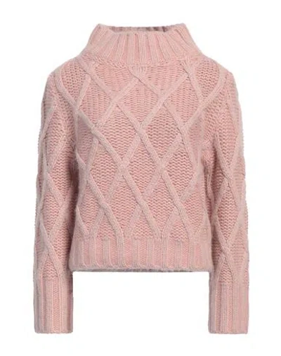 Fabiana Filippi Woman Turtleneck Pink Size 4 Virgin Wool, Silk, Alpaca Wool, Polyamide, Cashmere