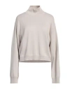 Fabiana Filippi Woman Turtleneck Sand Size 10 Merino Wool, Viscose, Silk, Cashmere, Polyester In Beige