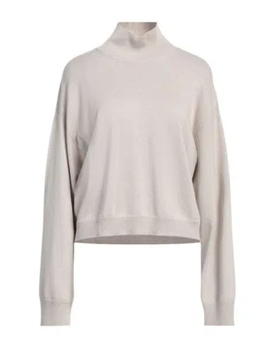 Fabiana Filippi Woman Turtleneck Sand Size 10 Merino Wool, Viscose, Silk, Cashmere, Polyester In Beige