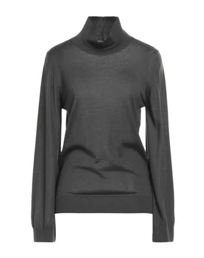 Fabiana Filippi Woman Turtleneck Charcoal Size 8 Cashmere, Silk In Grey