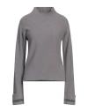 Fabiana Filippi Woman Turtleneck Taupe Size 6 Merino Wool, Silk, Cashmere In Grey