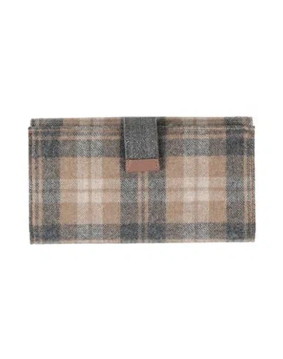 Fabiana Filippi Woman Wallet Grey Size - Textile Fibers, Leather In Gray