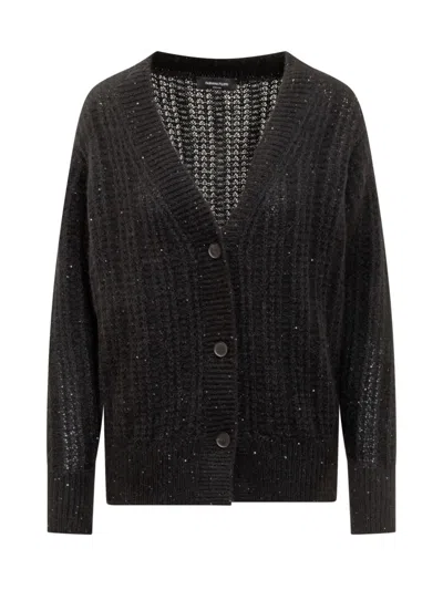 Fabiana Filippi Women Black Knitted V Neck Cardigan