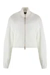 Fabiana Filippi Women's White Bomber Jacket In Technical Fabric For Ss24 In White