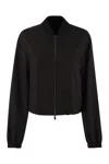 Fabiana Filippi Women's Bomber Jacket With Knitted Collar In Black