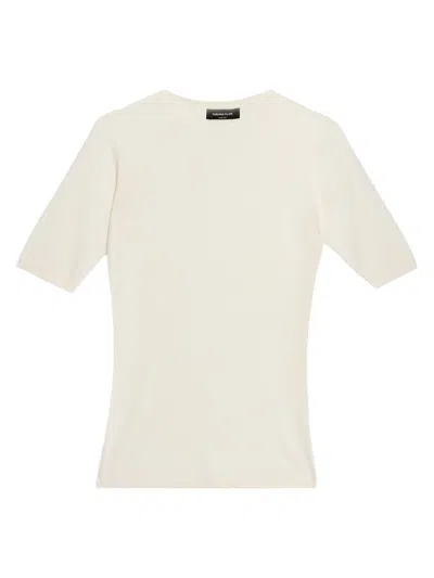 Fabiana Filippi Women's Cashmere-silk Short-sleeve Crewneck Sweater In Brown