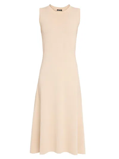 Fabiana Filippi Women's Compact Wool-cotton Knit Midi-dress In Pink