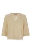 Fabiana Filippi Round Neck Sweater In Cream