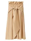 Fabiana Filippi High-waisted Midi Skirt With Bow Detail In Beige