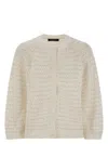 Fabiana Filippi Cotton Open Cardigan With Sequins In White