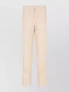 Fabiana Filippi Wool Straight Trousers With Pockets And Crease In Neutral
