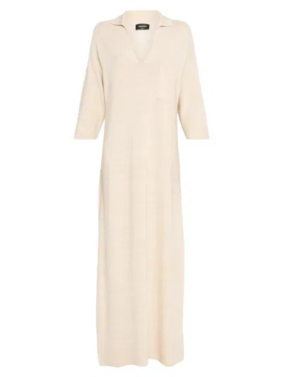 Fabiana Filippi Women's Cotton-wool Blend Yarn Knit Polo Dress In Neutral