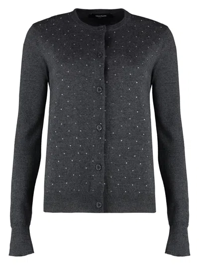 FABIANA FILIPPI WOMEN'S CREW NECK CARDIGAN WITH EMBROIDERY