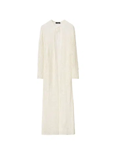 Fabiana Filippi Crochet Long Cardigan In Neutral