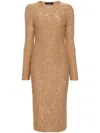 Fabiana Filippi Sequined Midi Dress In Brown