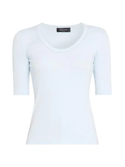 Fabiana Filippi Round Neck Cotton T Shirt Light Point In White