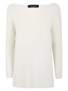 Fabiana Filippi Lurex Long Sleeve Sweater In White