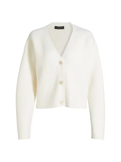 Fabiana Filippi Women's Mat Stitch Wool V-neck Cardigan In White