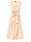 Fabiana Filippi Women Polka Dot Poplin Sleeveless Dress In Cipria In Gold