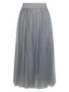 Fabiana Filippi Tulle Midi Skirt In Grey